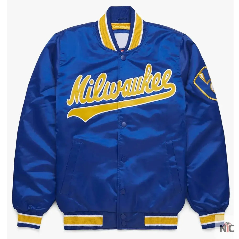 Milwaukee Brewers Royal Blue Bomber Jacket NYC Jackets