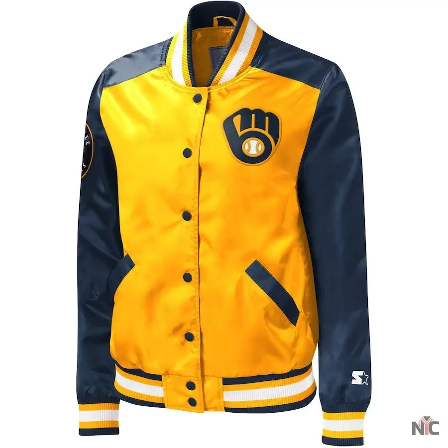 Milwaukee Brewers The Legend Satin Jacket NYC Jackets