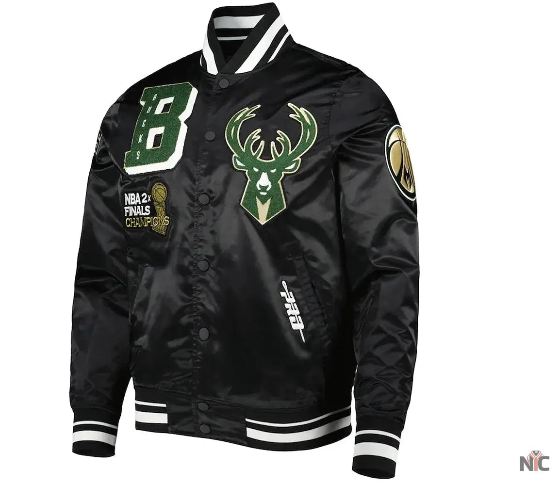 Milwaukee Bucks Mash Up Capsule Satin Jacket NYC Jackets