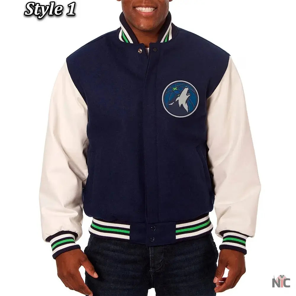 Minnesota Timberwolves Varsity Wool & Leather Jacket NYC Jackets