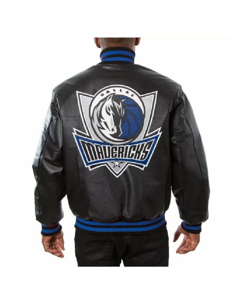 NBA Dallas Mavericks Jeff Hamilton Black Leather Jacket