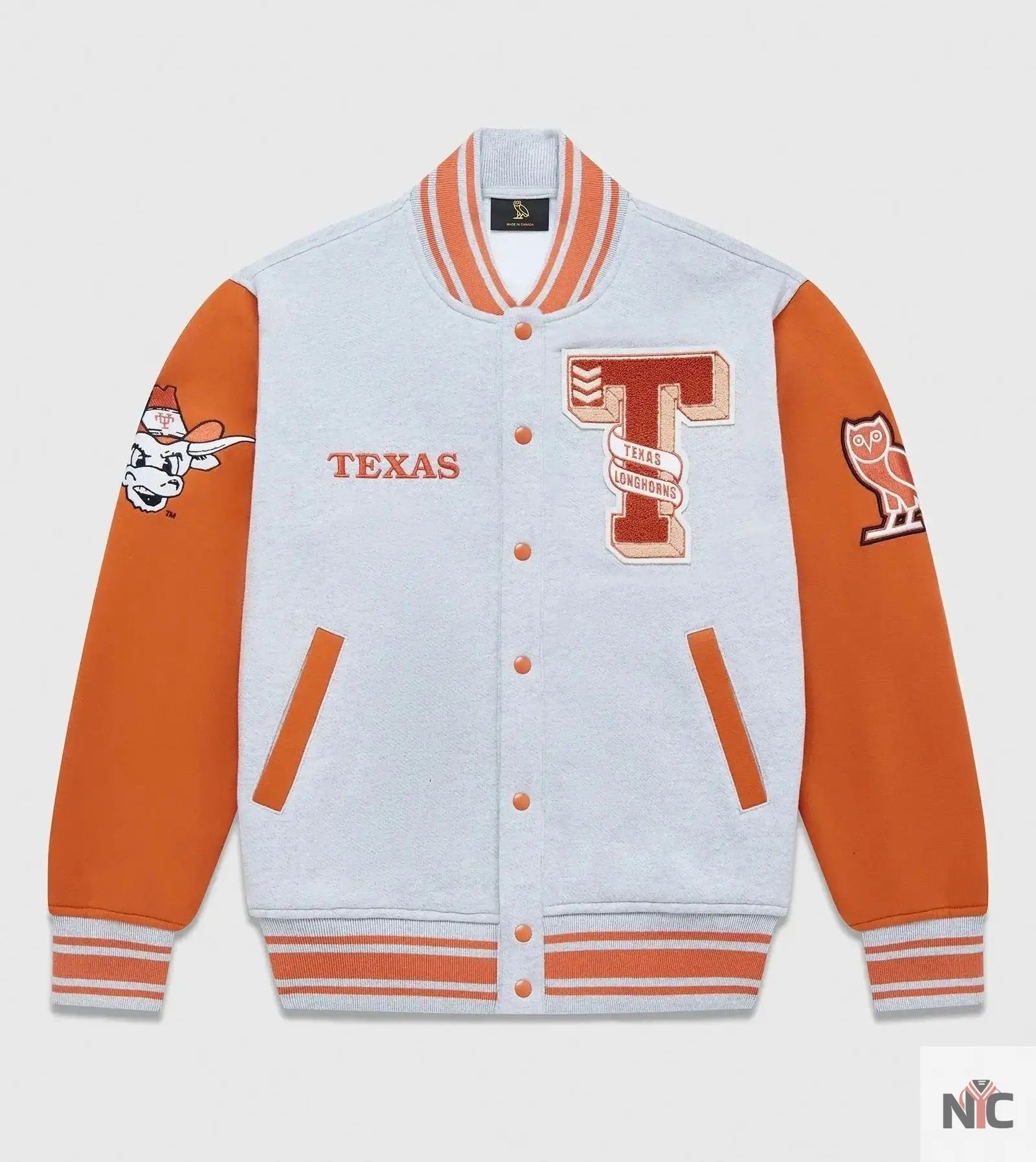 NCAA OVO Texas Longhorns Varsity Jacket NYC Jackets