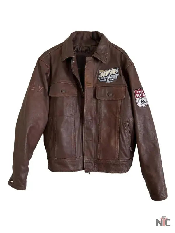 NFR Pro Rodeo Las Vegas 2012 Brown Leather Jacket NYC Jackets
