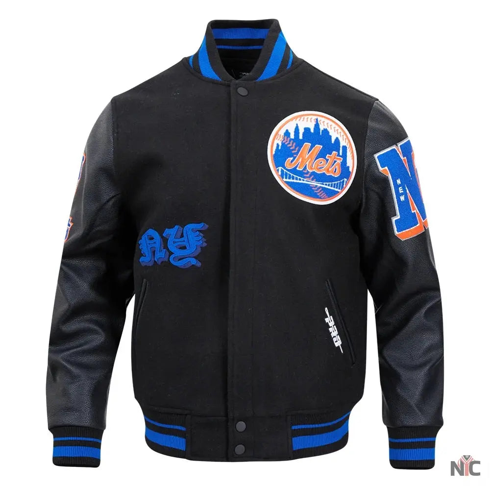 New York Mets Old English Varsity Jacket NYC Jackets