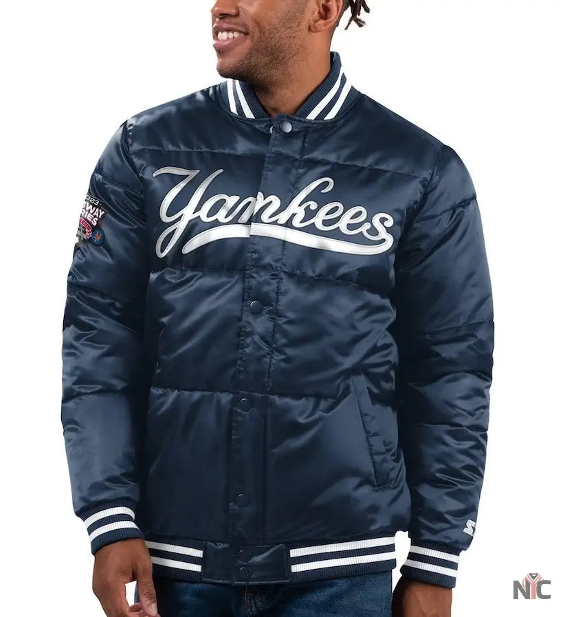 New York Yankees Starter Full-snap Puffer Jacket NYC Jackets