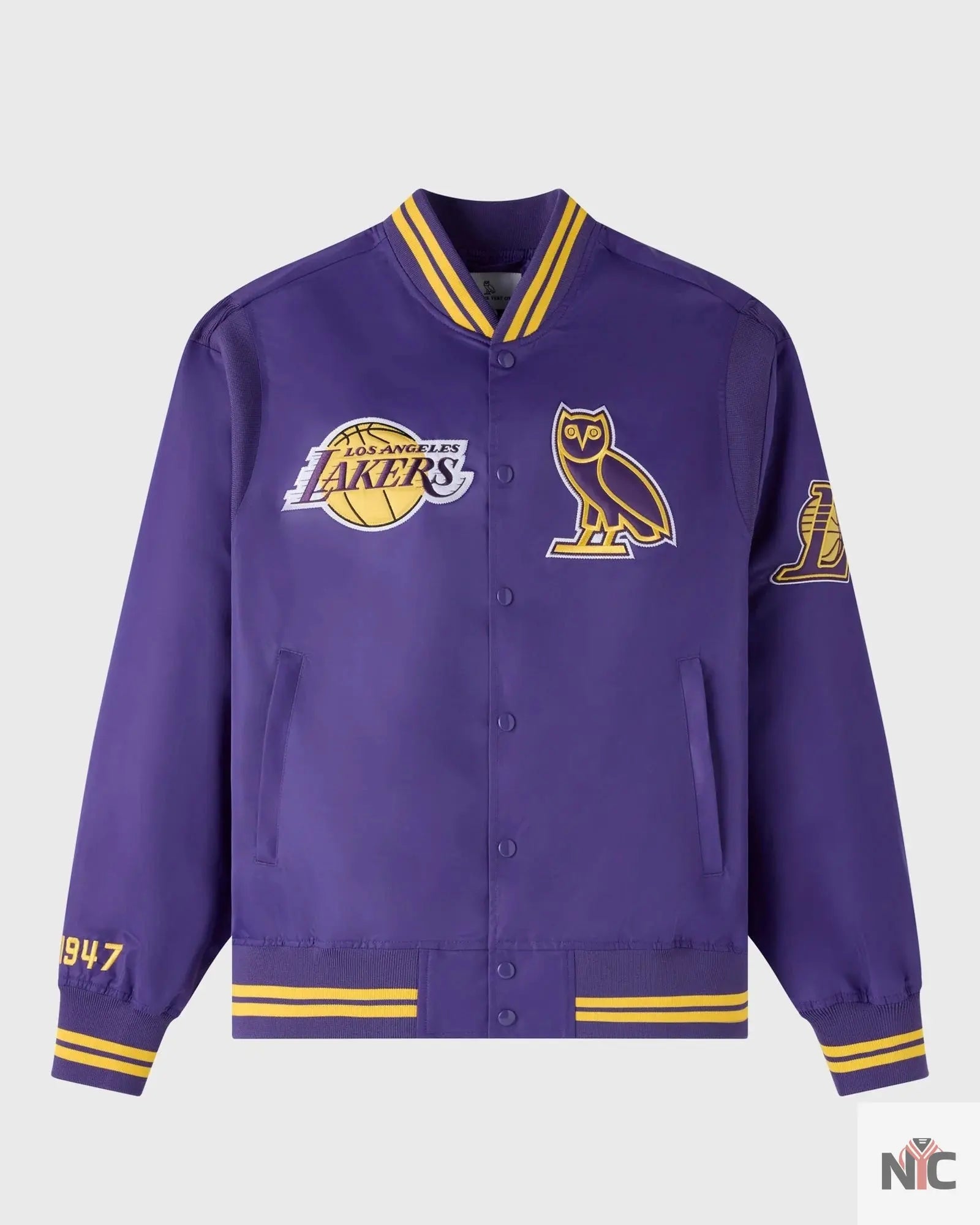 OVO X NBA Los Angeles Lakers Varsity Jacket NYC Jackets