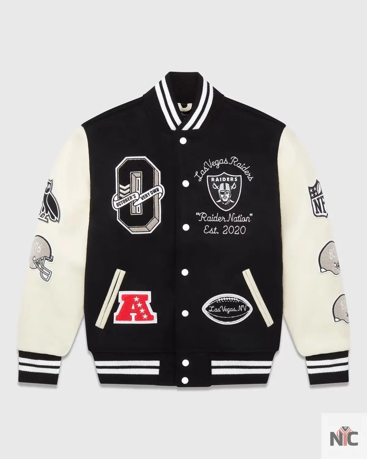 OVO X NFL Las Vegas Raiders Varsity Jacket NYC Jackets