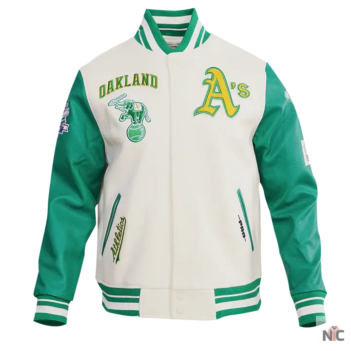 Oakland Athletics Retro Classic Rib Wool Varsity Jacket NYC Jackets