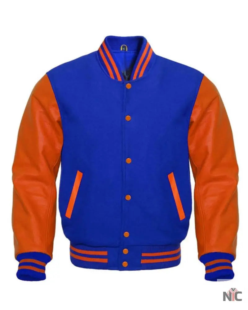 Orange And Blue Varsity Jacket NYC Jackets