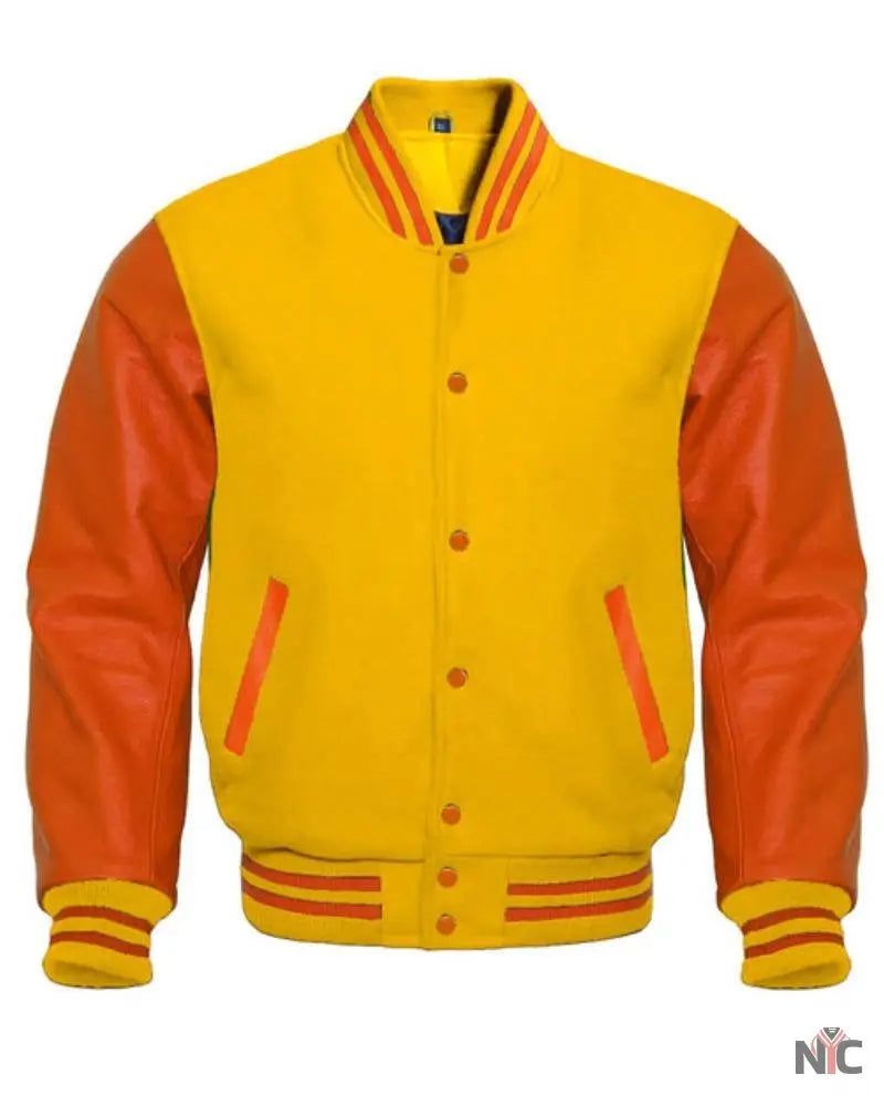 Orange And Yellow Varsity Jacket NYC Jackets