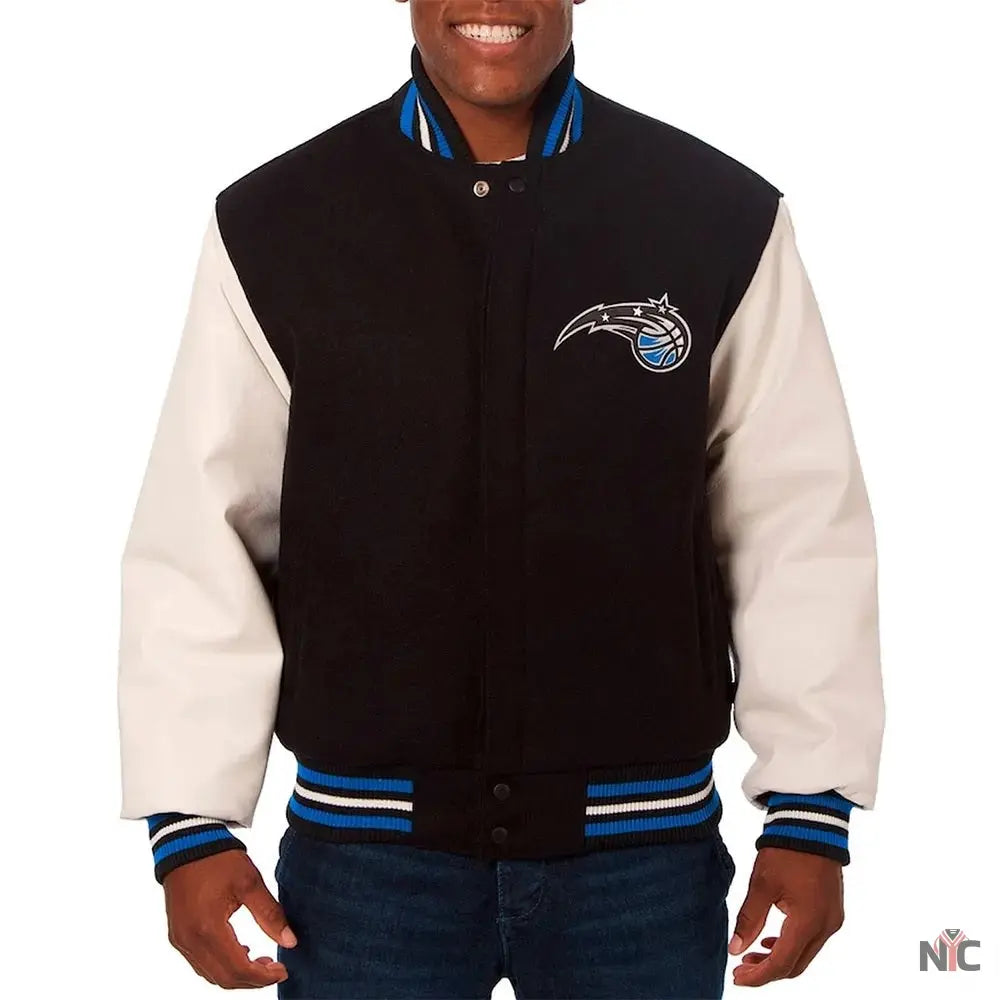 Orlando Magic Black and White Varsity Jacket NYC Jackets