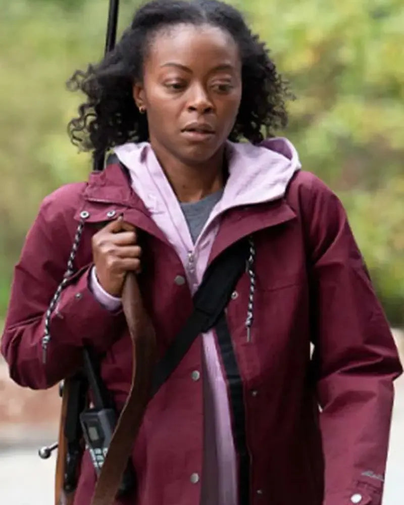 Parallel 2024 Danielle Deadwyler Maroon Hooded Jacket NYC Jackets