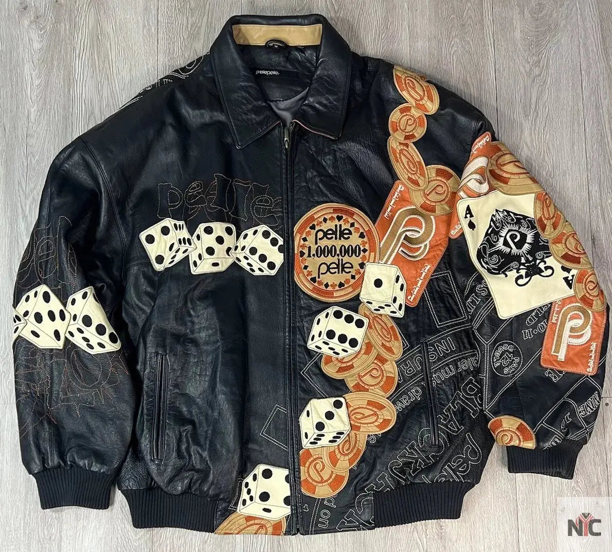 Pelle Pelle Cards and Dice Leather Jacket NYC Jackets