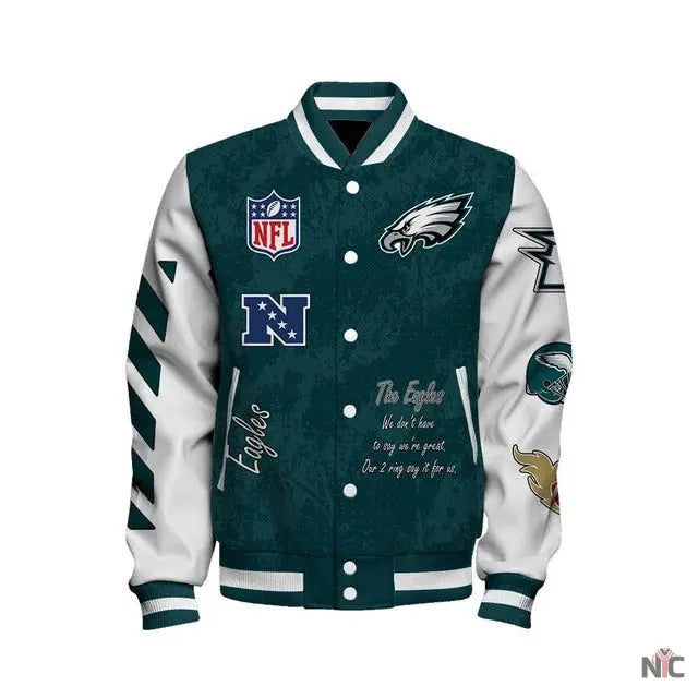 Philadelphia Eagles 2X Super Bowl LIX Champions Winning Spirit Varsity Jacket NYC Jackets