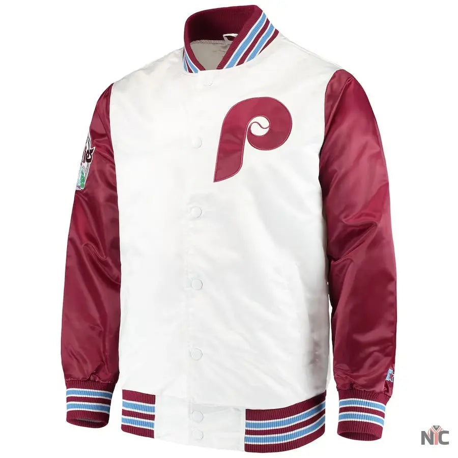 Philadelphia Phillies The Legend White Satin Jacket NYC Jackets