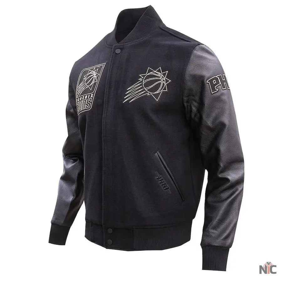 Phoenix Suns Gold Stitch Black Varsity Jacket NYC Jackets