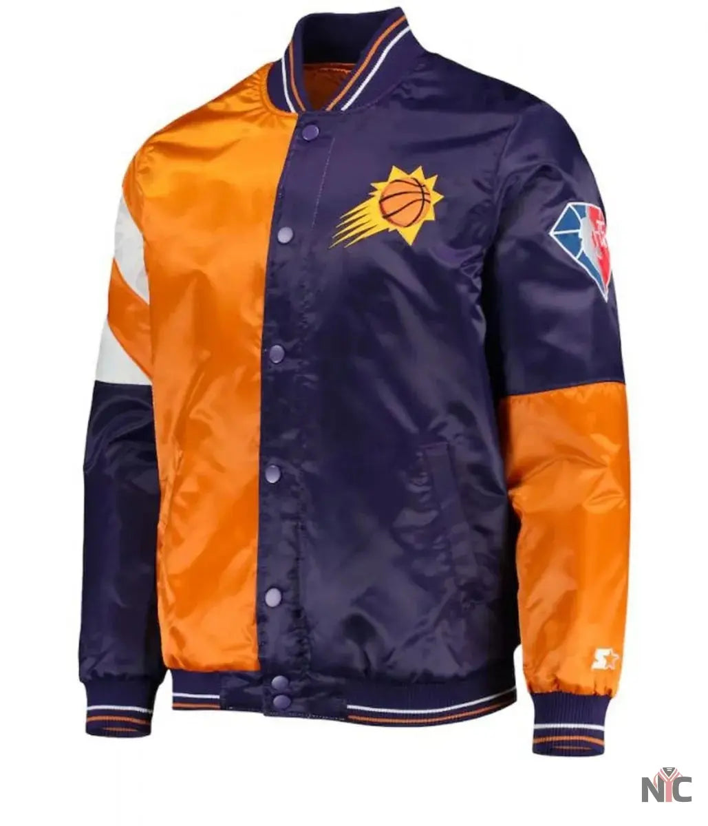 Phoenix Suns Orange and Purple Varsity Starter Jacket NYC Jackets