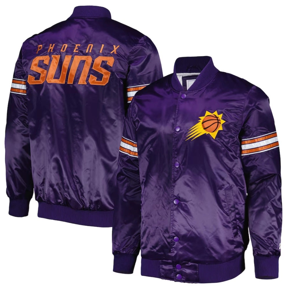 Phoenix Suns Pick & Roll Full-Snap Satin Varsity Jacket