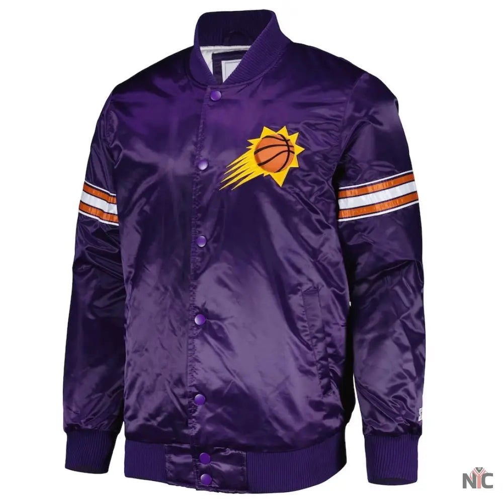 Phoenix Suns Pick & Roll Full-Snap Satin Varsity Jacket NYC Jackets