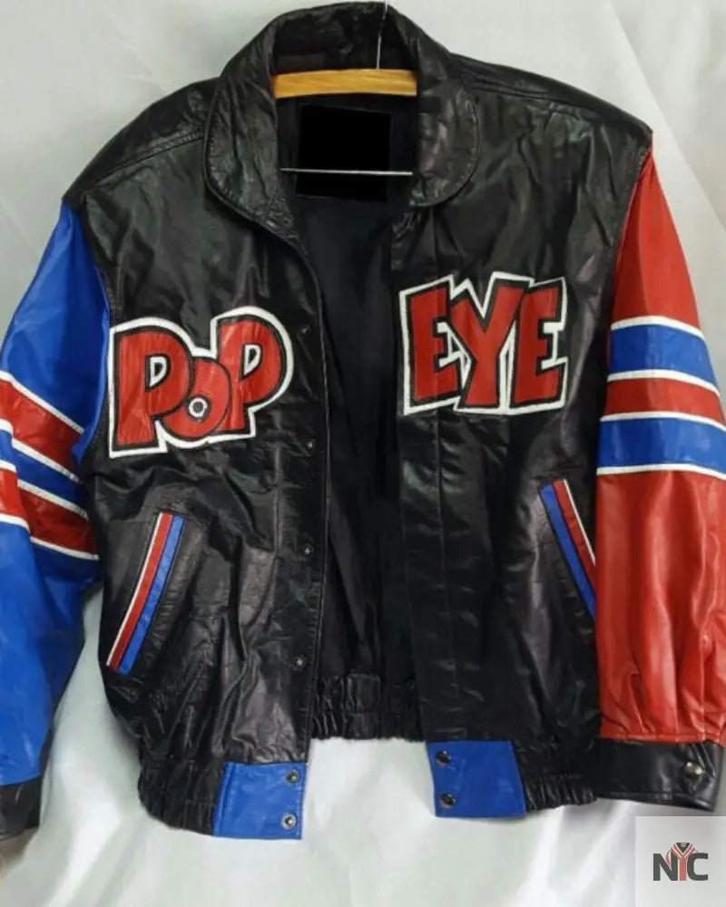 Popeye The Sailor Man Leather Jacket NYC Jackets