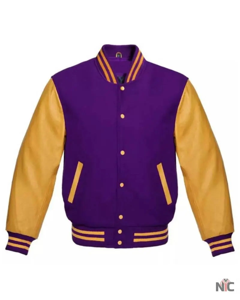 Purple And Gold Varsity Jacket NYC Jackets