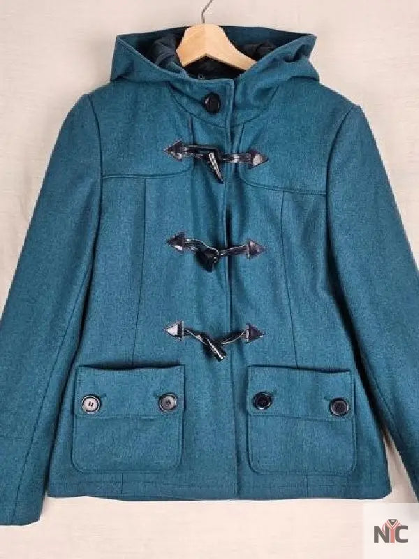 Pushers S01 Rosie Jones Teal Toggle Coat NYC Jackets