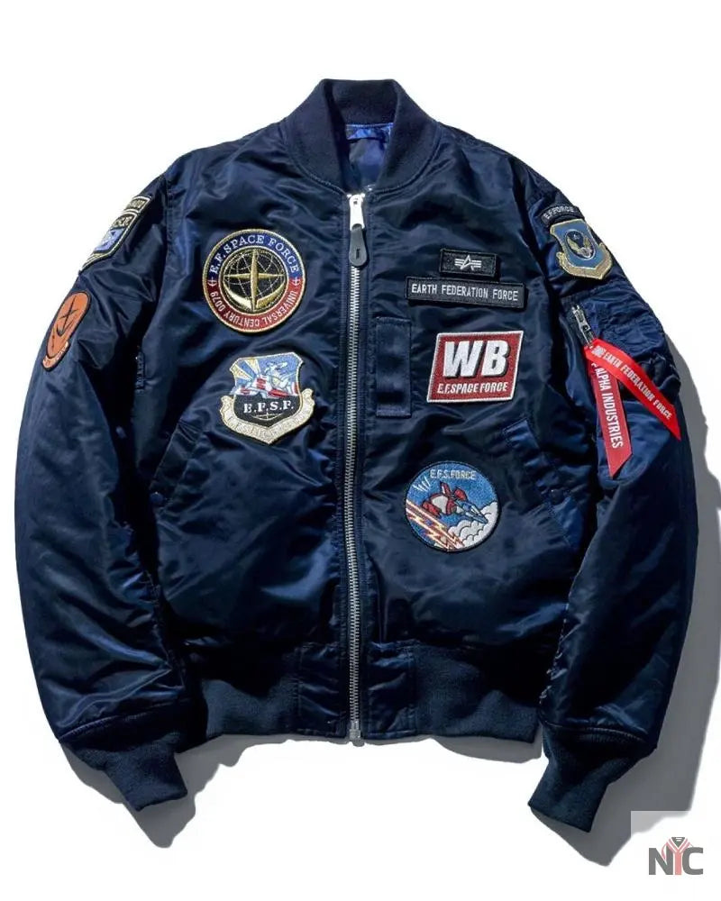 STRICT-G x ALPHA Mobile Suit Gundam White Base MA-1 Jacket NYC Jackets