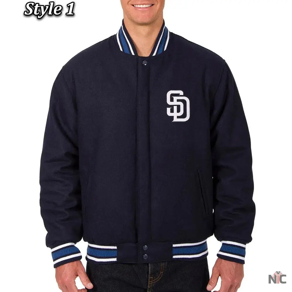 San Diego Padres Navy Blue Wool Jacket NYC Jackets