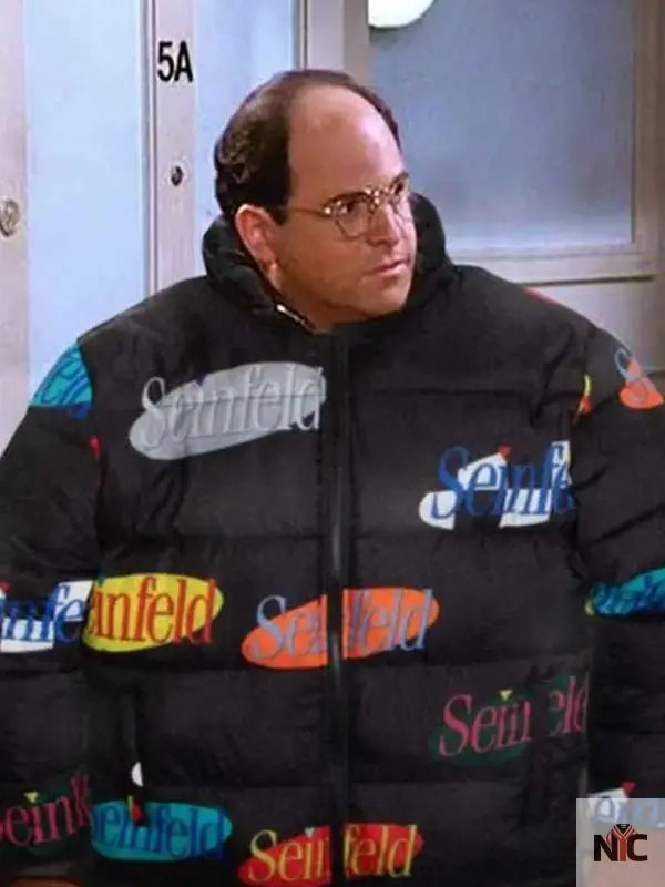Seinfeld Multi Logo Puffer Jacket NYC Jackets