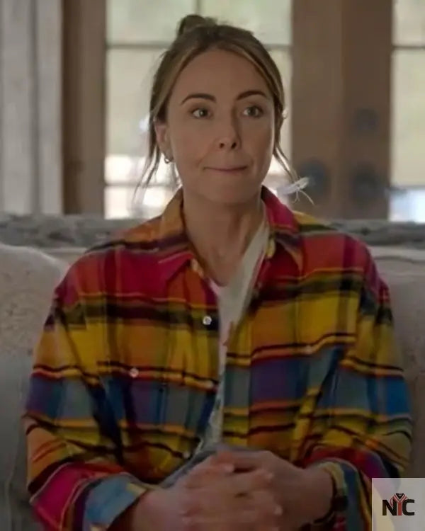 Shrinking Christa Miller Plaid Color Shirt NYC Jackets