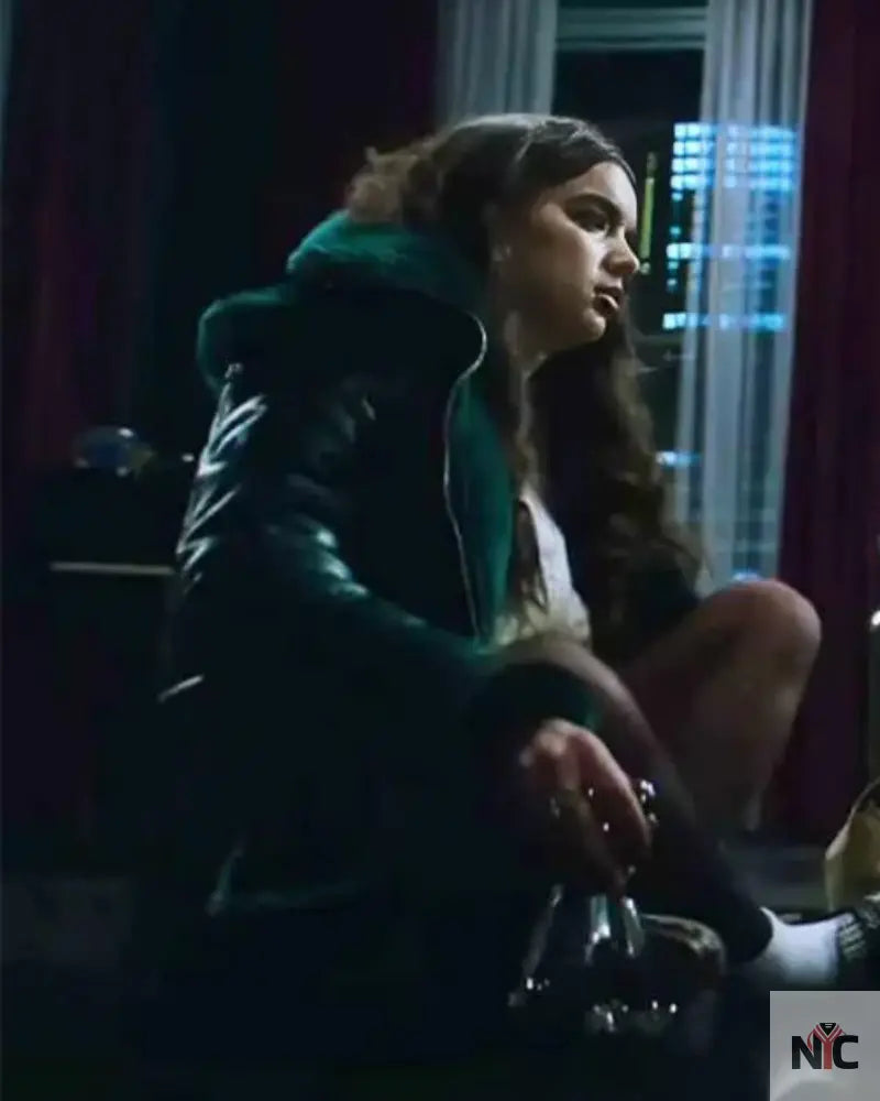 Smile 2 Dylan Gelula Green Shearling Jacket NYC Jackets