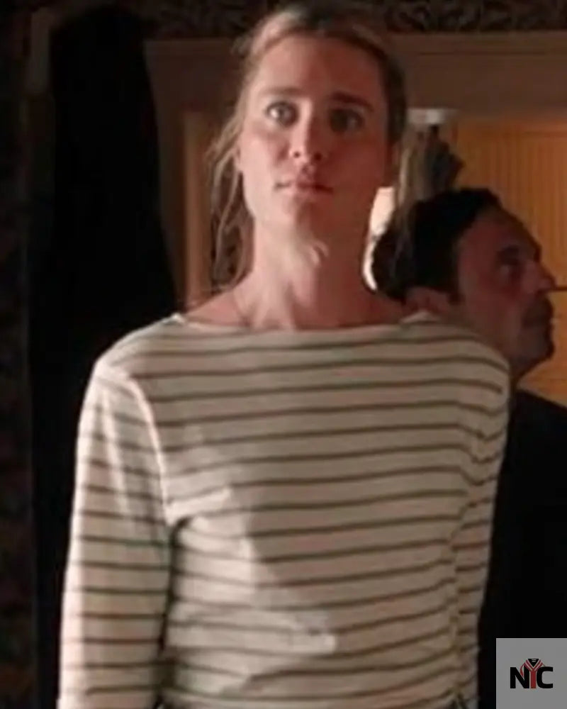 Speak No Evil 2024 Mackenzie Davis Stripe Shirt NYC Jackets