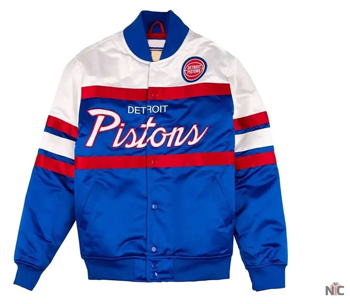 Special Script Detroit Pistons Satin Jacket NYC Jackets