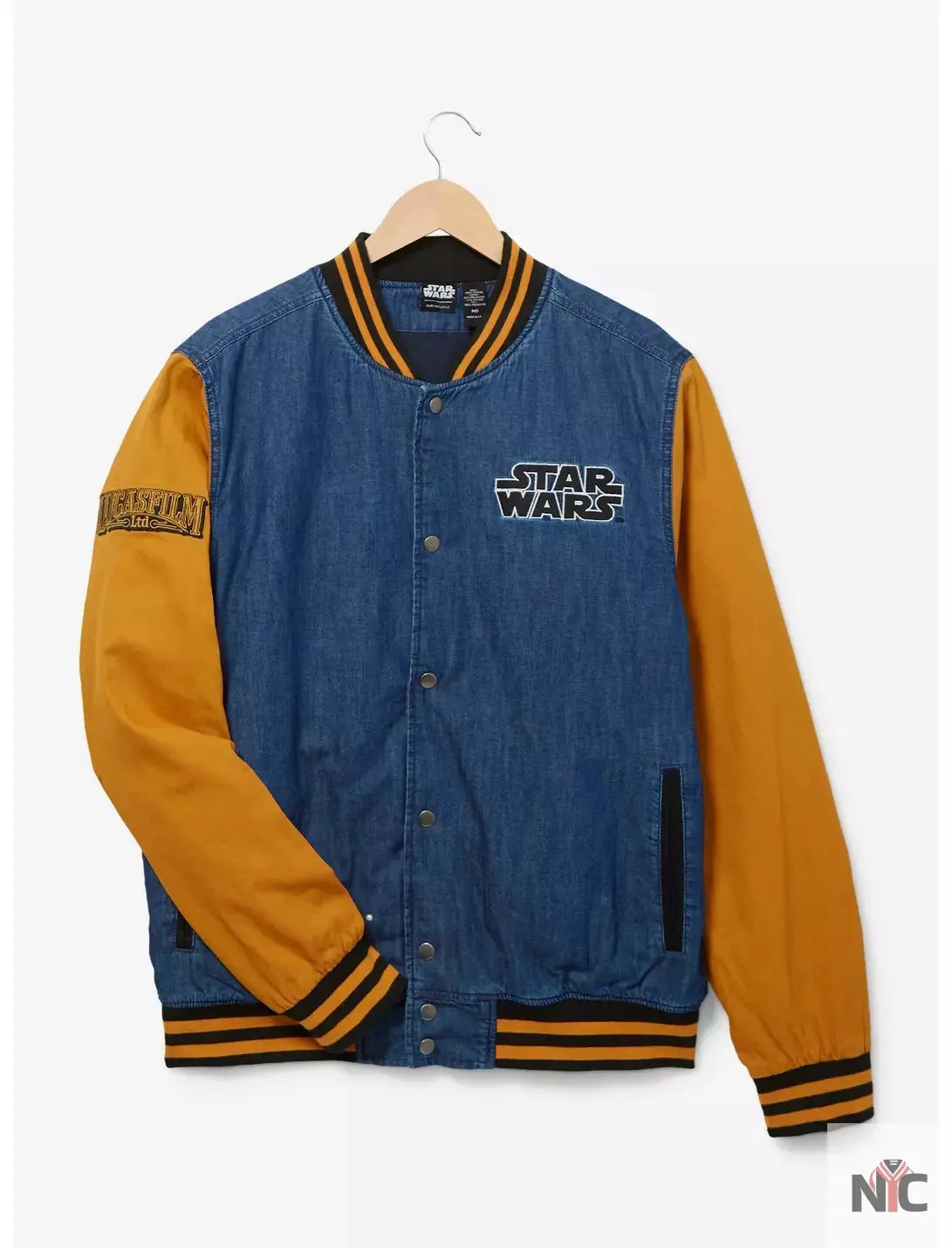 Star Wars Logo Denim Varsity Jacket NYC Jackets
