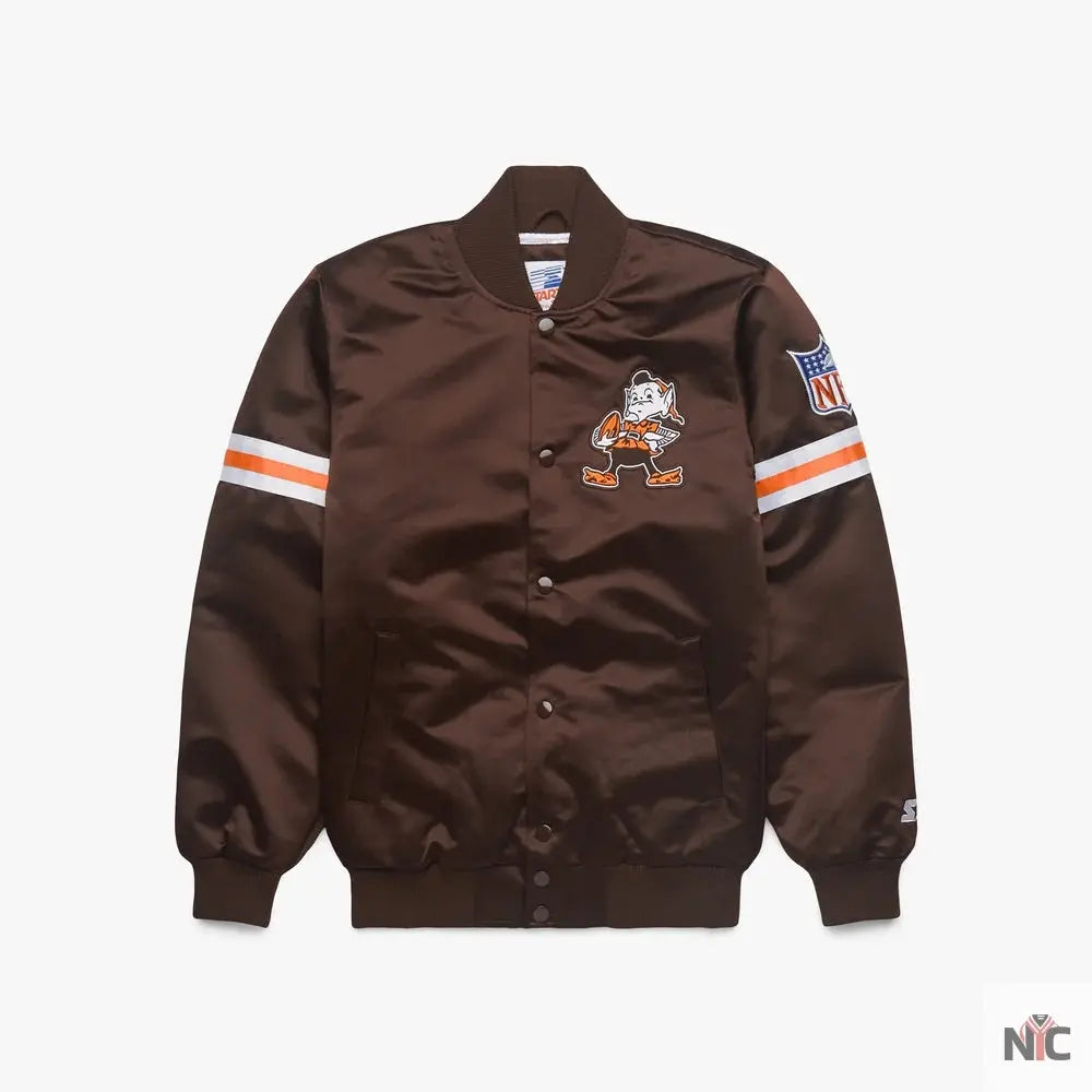 Starter Cleveland Browns Heavyweight Satin Jacket NYC Jackets