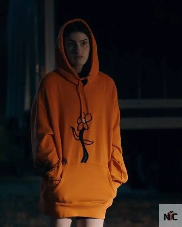 Stick Lilli Kay Orange Floral Hoodie NYC Jackets
