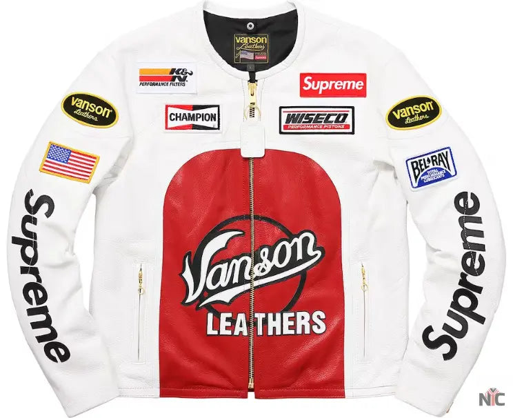 Supreme Vanson White Leather Star Jacket NYC Jackets