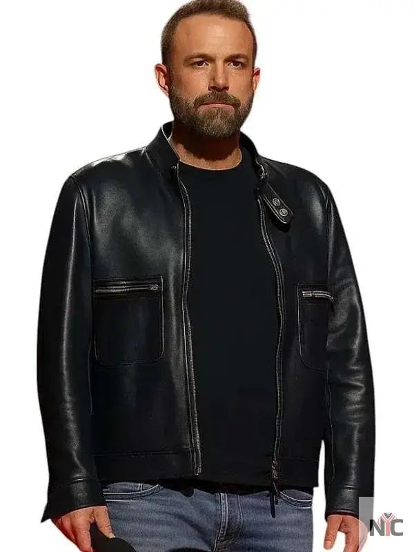 TUDUM 2025 Ben Affleck Black Leather Jacket NYC Jackets
