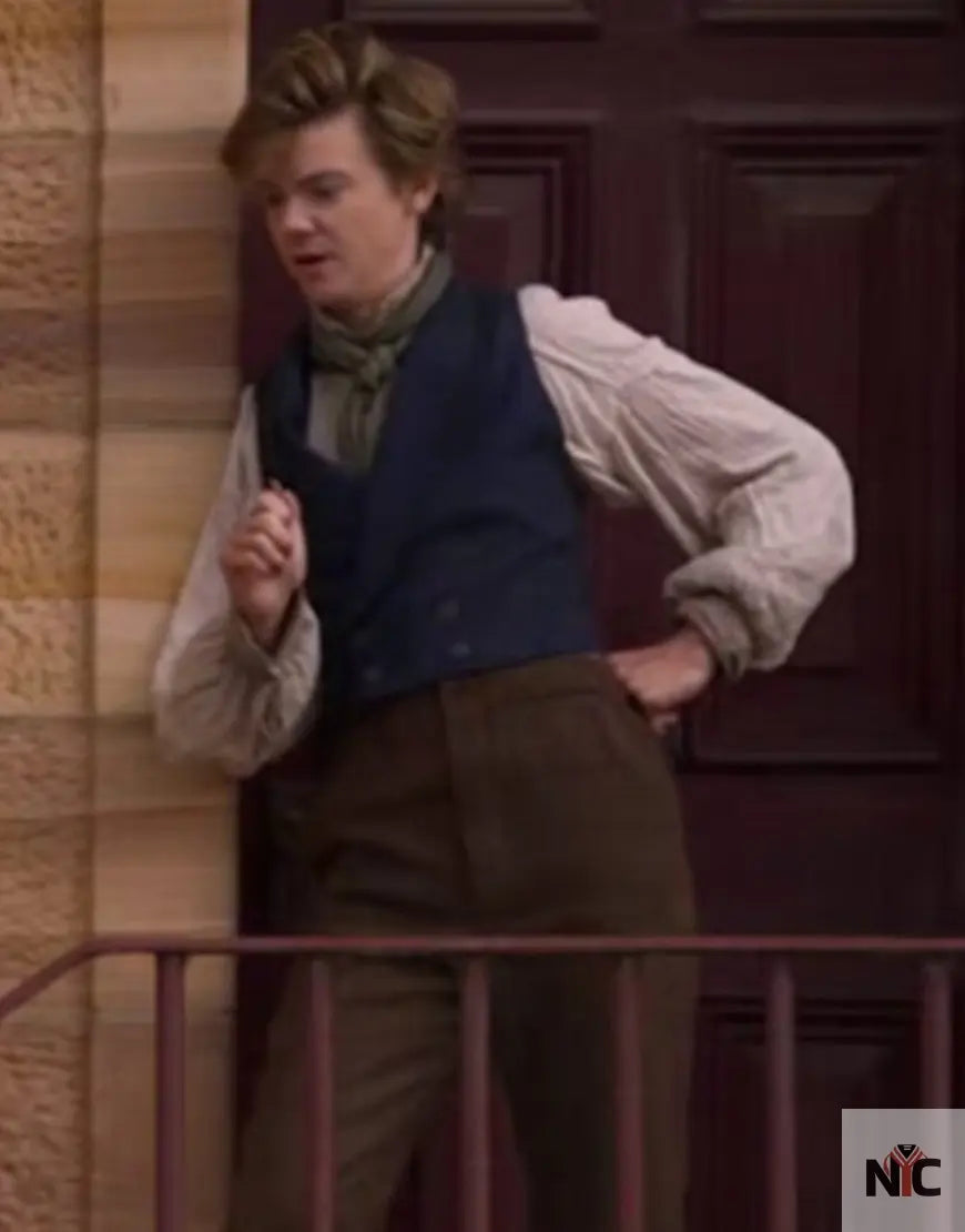 The Artful Dodger 2023 Thomas Brodie Sangster Blue Vest NYC Jackets