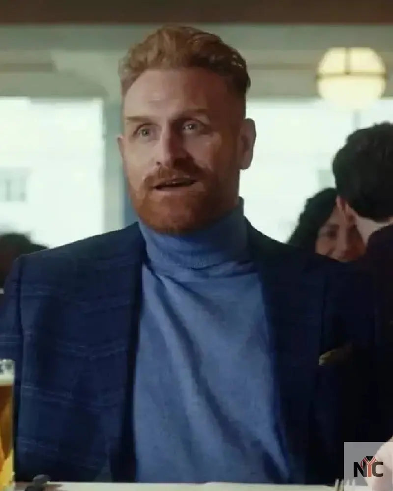 The Gentlemen 2024 Kristofer Hivju Blue Checkered Blazer NYC Jackets