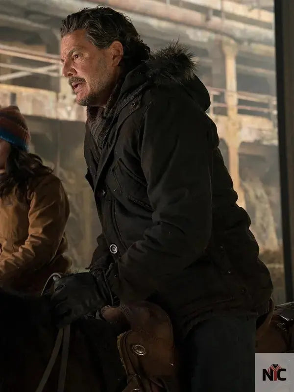 The Last of Us S02 Pedro Pascal Black Hooded Jacket NYC Jackets