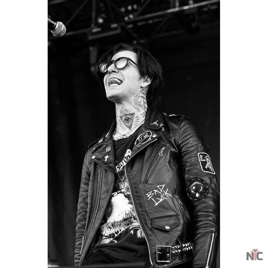 The Neighbourhood Bad Luck Jesse Rutherford Leather Jacket NYC Jackets