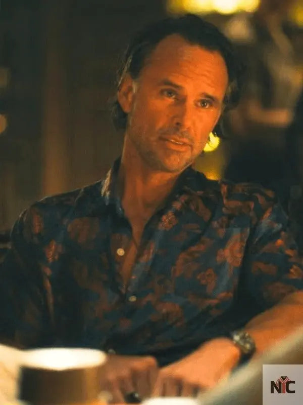 The White Lotus S3 Walton Goggins Blue Printed Shirt NYC Jackets
