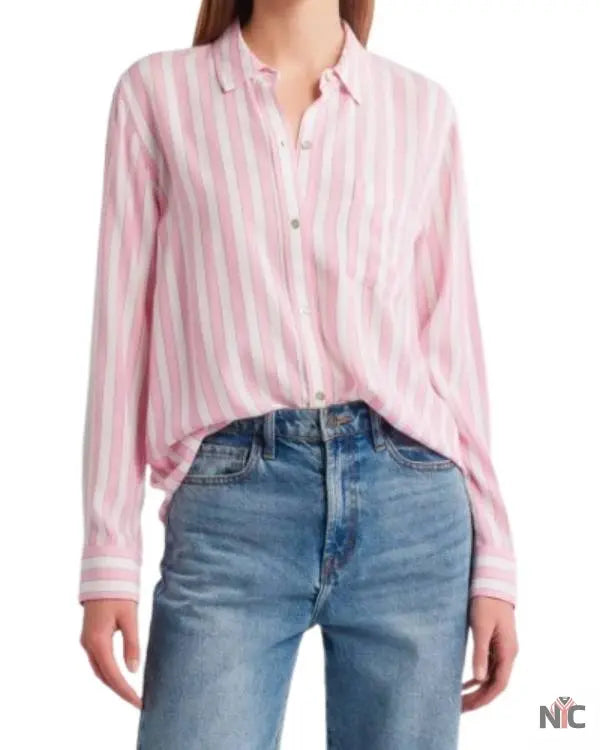 The Young and the Restless Hayley Erin Pink and White Striped Shirt NYC Jackets
