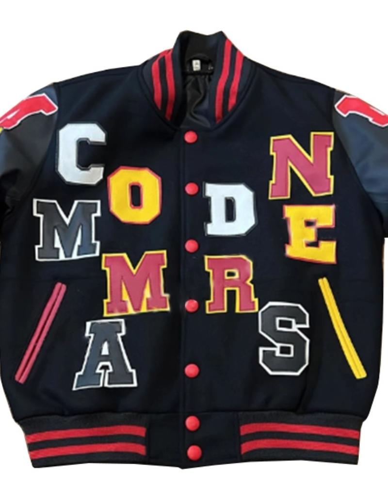 The Museum Black Washington Commanders Wool & Leather Full Snap Varsity Jacket