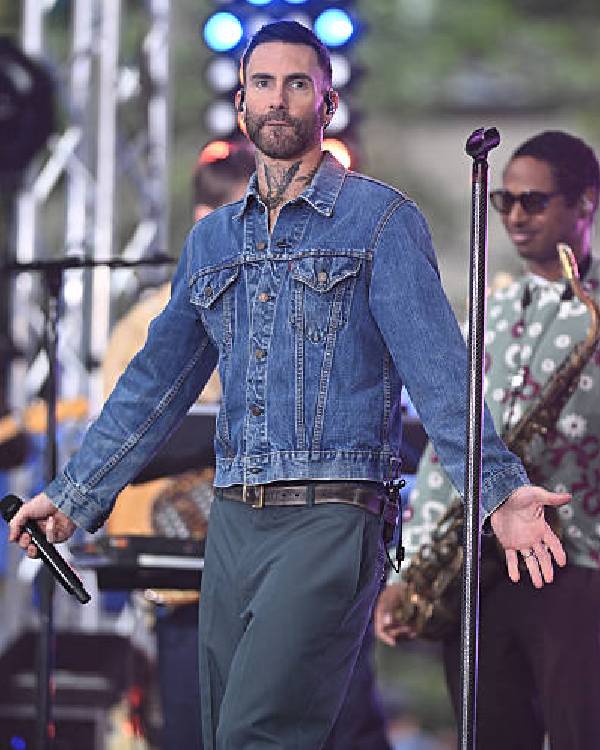 Today Show Adam Levine Maroon 5 Performance Blue Denim Jacket NYC Jackets
