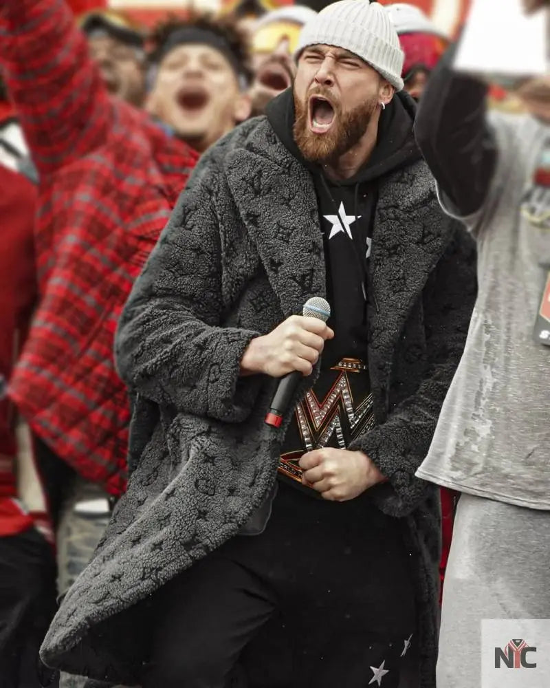 Travis Kelce Louis Vuitton Grey Coat - NYC Jackets