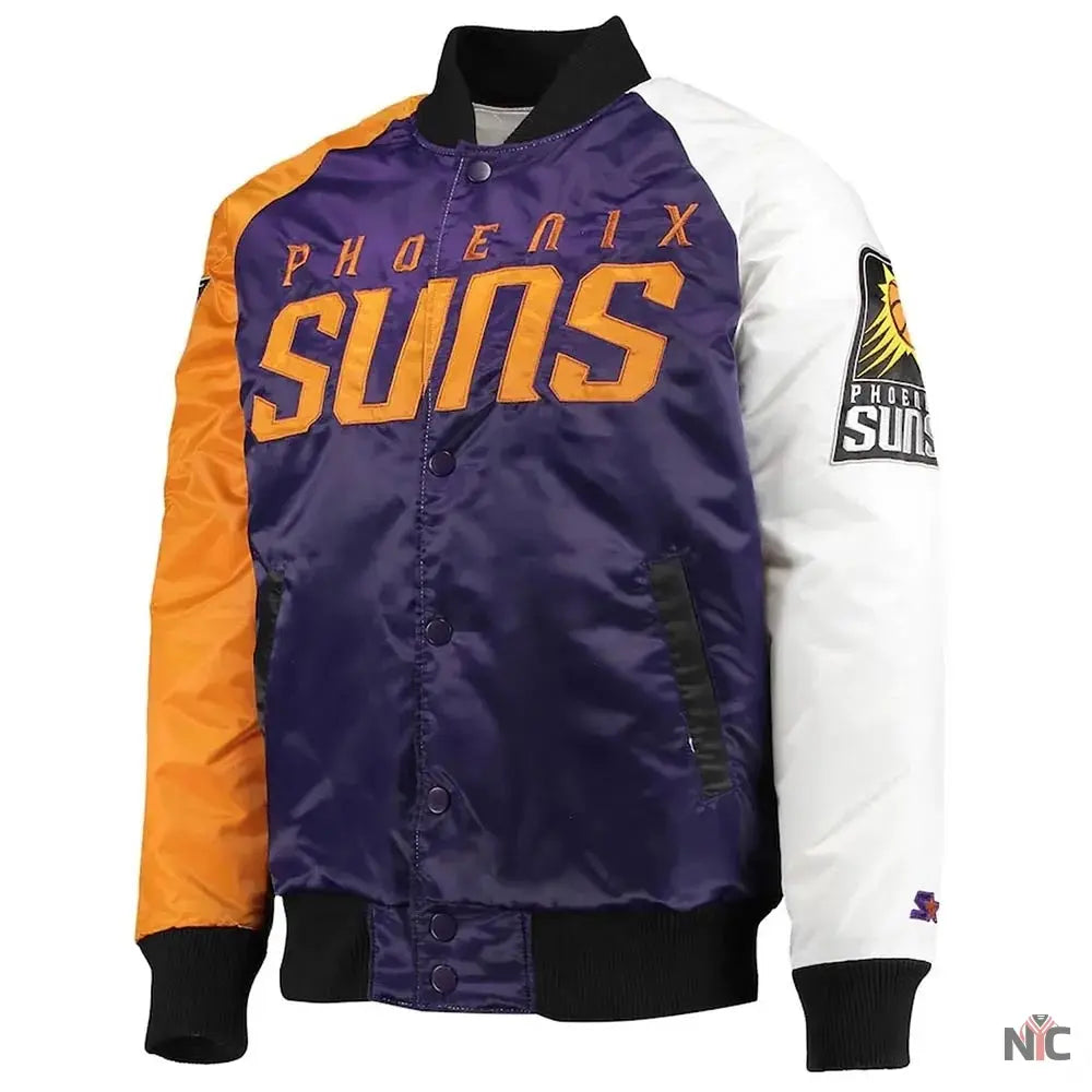 Tricolor Remix Phoenix Suns Purple Orange and White Jacket NYC Jackets