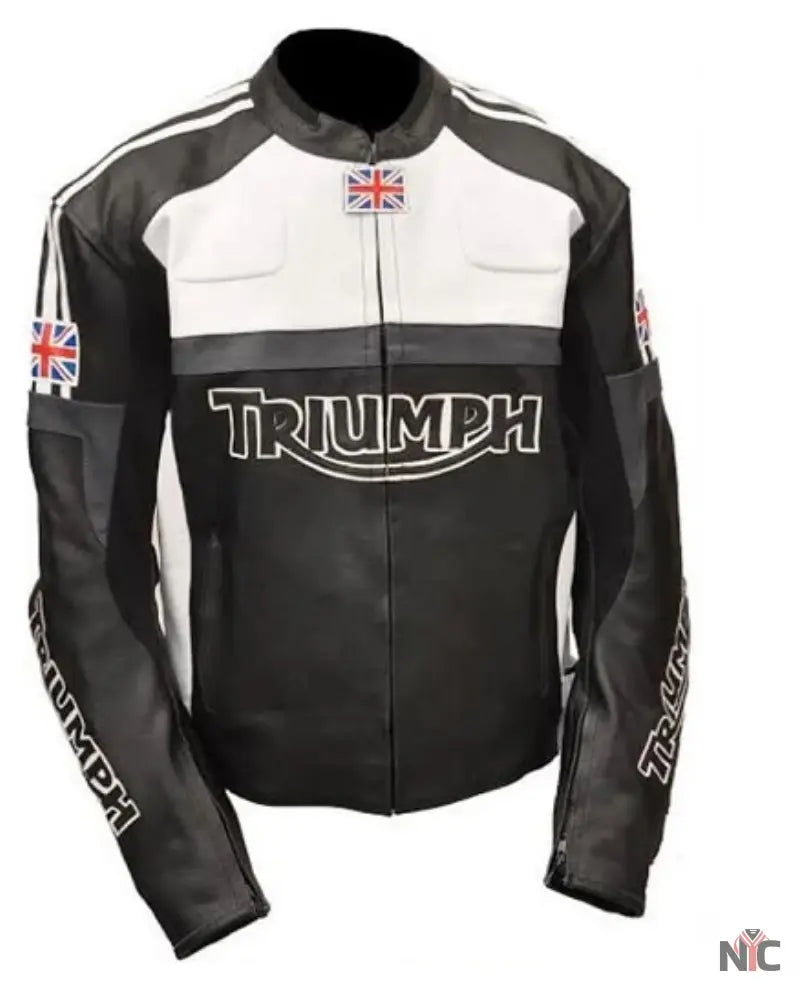 Triumph Motorcycle Racing Leather Jacket NYC Jackets