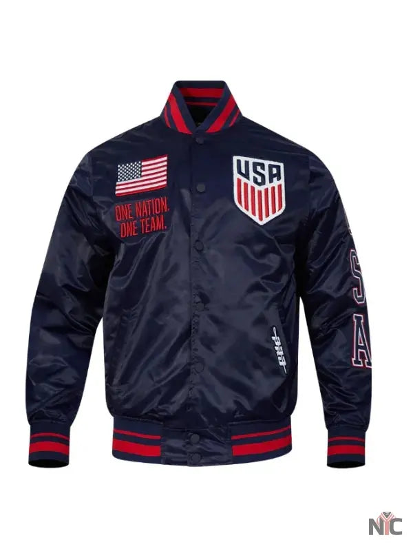 US Soccer 2025 USA Blue Varsity Jacket NYC Jackets